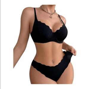 RoseSeek Elegant Black Women Intimate Set